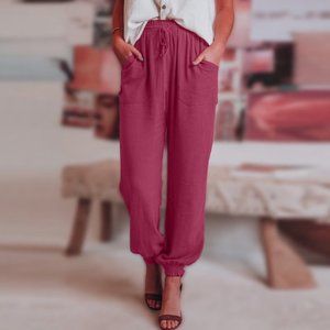 Solid Stitch Straight Leg Trousers